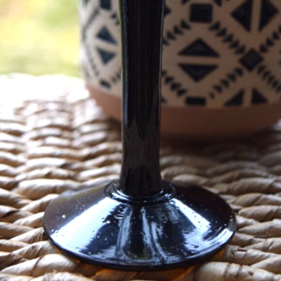 Kalalou Hand Blown Wine Glasses Set of 2 – Amber Rim Recycled Glass - Picture 7 of 7